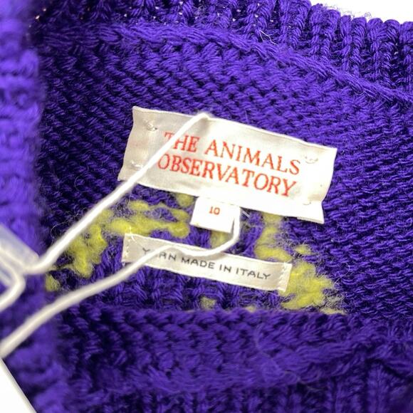 Lemon Sweater The Animals Observatory Arty Bull Size 10 Italian Yarn NWT - Picture 7 of 7